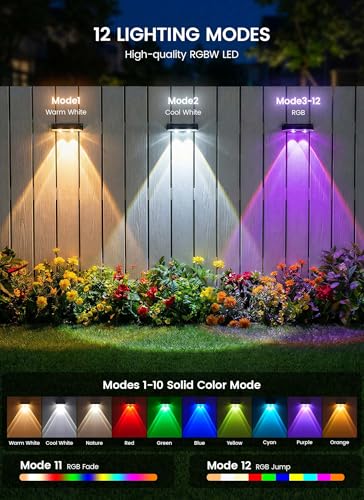 8 Pack Solar Fence Lights Outdoor (6 Count)