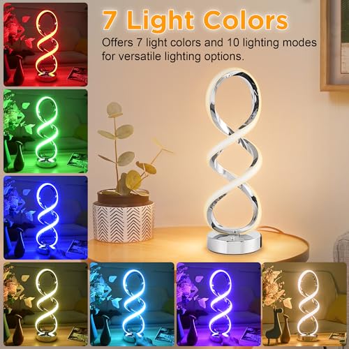 Modern Spiral LED RGB Table Lamp