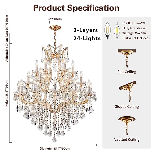 Large Gold Chandelier Light Fixtures