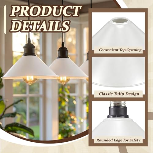 4 Pcs White Dome Lamp Shade Replacement (4 Count)