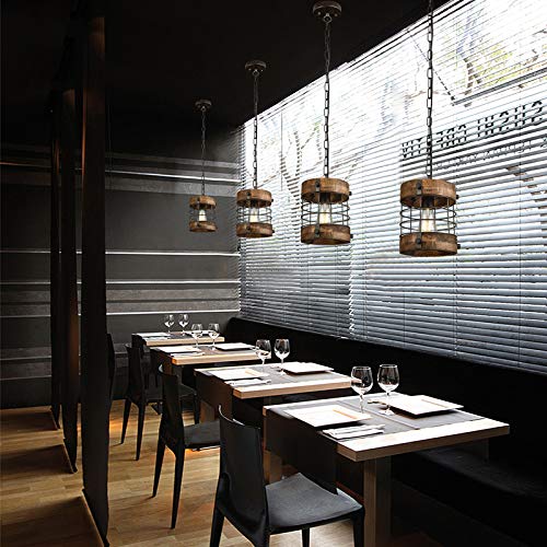 Retro Industrial Metal and Wood Chandelier 1