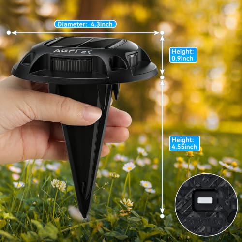 2 Colors in 1 Solar Driveway Lights 1 Pack with Ground Spike Design