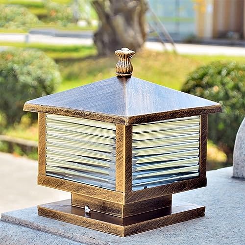 Waterproof Ip54 Outdoor Pillar Light Outdoor Post Lamp Fixture E27 Courtyard Fence Column Lamp with Pier Mount Adapter Fence Patio Path Yard Walkway Lawn Garden Table