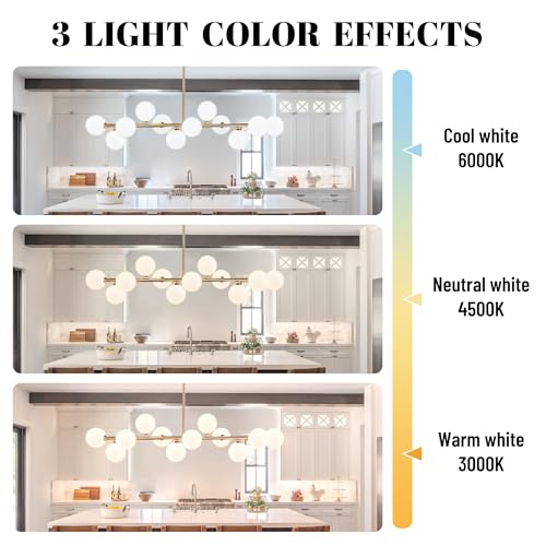 Gold Linear Chandelier 12 Lights Dining Room Light Fixture Kitchen Lighting