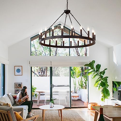 Black Wagon Wheel Chandelier 40 inch