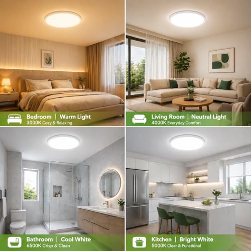 6Pack 12 Inch LED Flush Mount Ceiling Lights (6 Count)