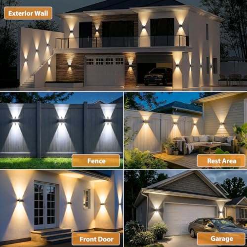 6PACK Solar Wall Lights Outdoor