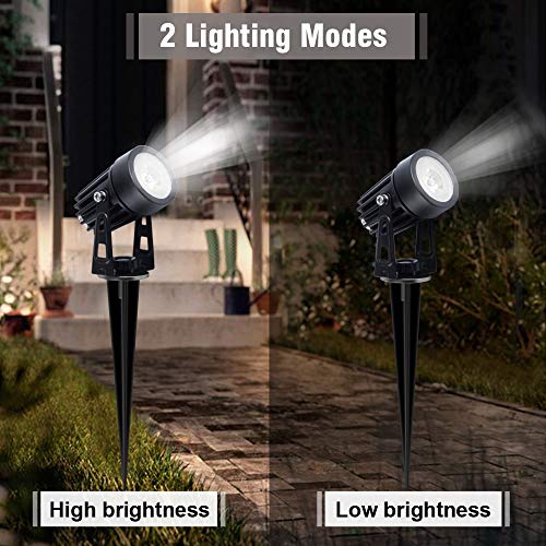 Metal Solar Spot Lights Outdoor with 9.8ft Cable Solar Powered Landscape Lighting Low Voltage IP65 Waterproof Auto On