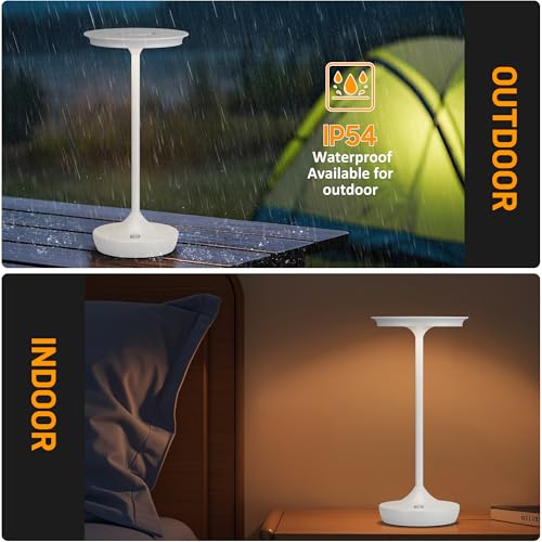 LED Rechargeable Cordless Outdoor 6000mAh Battery Table Lamp 2 (2 Count)