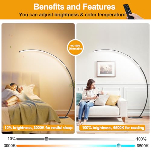 Dimmable LED Lamps for Living Room with 3 Color Temperatures