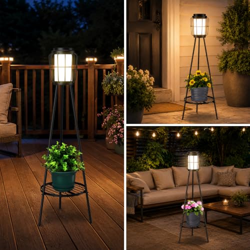 2 Pack Solar Lights with Plant Stand (2 Count)