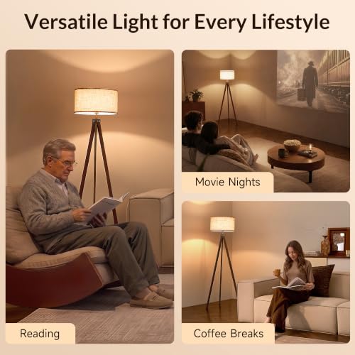 Tripod Floor Lamp Mid Century Modern Standing Lamps for Living Room