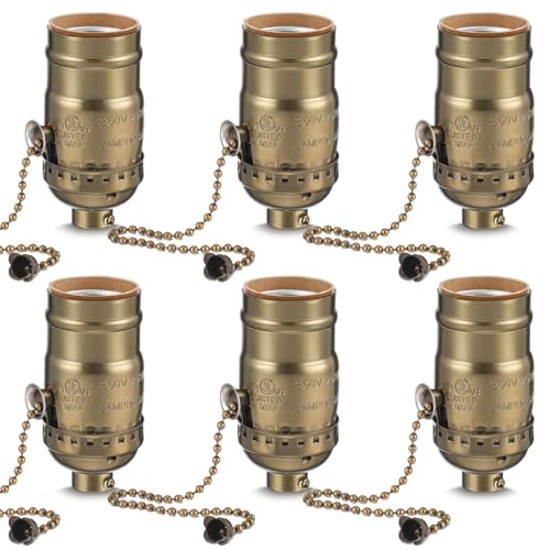 6 Pcs Pull Chain Lamp Socket Replacement (6 Count)
