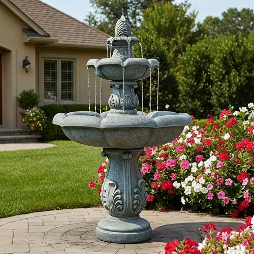48" Grey Water Fountain Outdoor