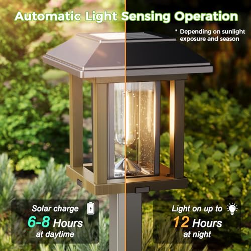 4 Pack Solar Pathway Lights Outdoor (4 Count)