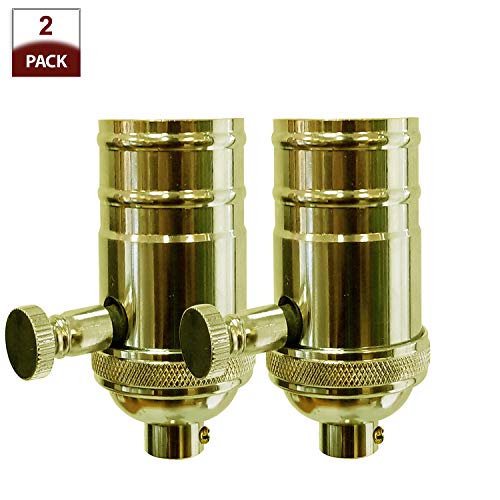 Vintage Turn Knob Dimmer Lamp Socket for Incandescent LED Bulbs (2 Count)