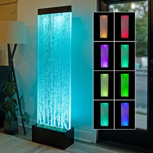 72" Tall Indoor Floor Bubble Wall Fountain with Remote and Color