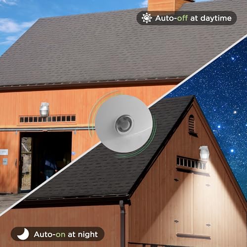 250W Equivalent Barn Light with 29W LED bulb Outdoor Dusk to Dawn Area and Flood Light with Photocell UL Listed LED Security Light for barn Garage Yard Warehouse 4000K 3300LM 120Vac Gray 1Pack