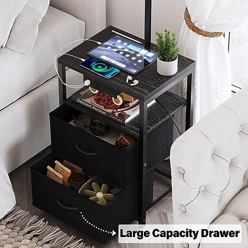 Floor Standing Lamp with Table & 2 Drawers