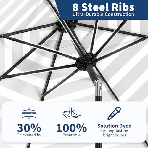 10FT Patio Umbrella 8 Sturdy Ribs Outdoor Table Umbrella