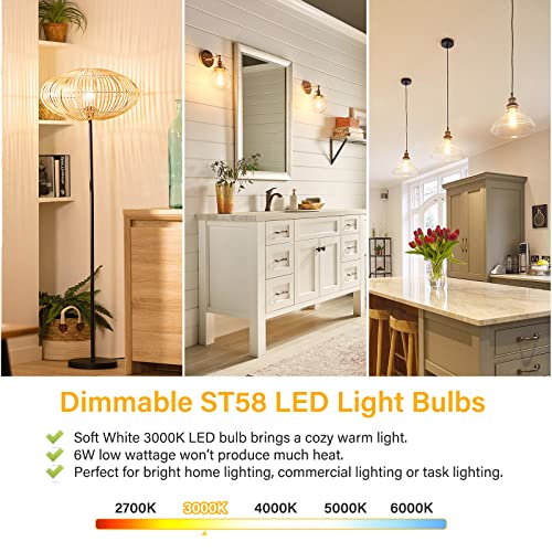Vintage LED Edison Bulb Dimmable 60W Equivalent E26 Led Bulbs (4 Count)