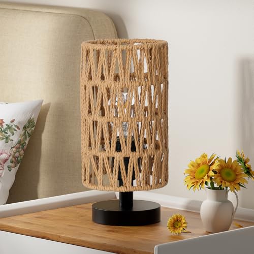 Table Lamps Rattan Rope Shade
