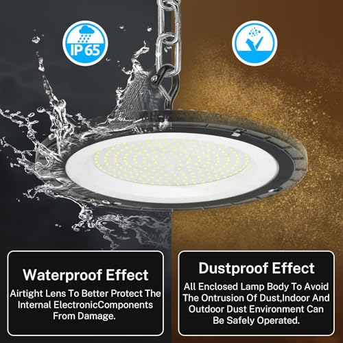 4pack 200WSuper Bright High Bay Led Shop Lights 28000LM 5000K100 (4 Count)