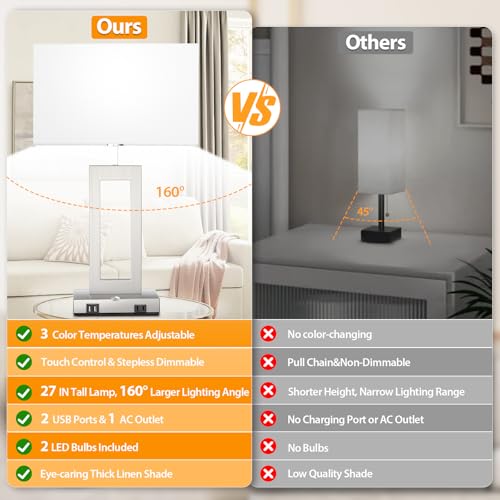 Table Lamps for Bedrooms Set of 2 (2 Count)
