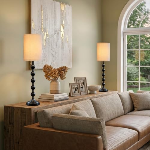 30" Tall Black Buffet Lamps Set of 2 for Living Room