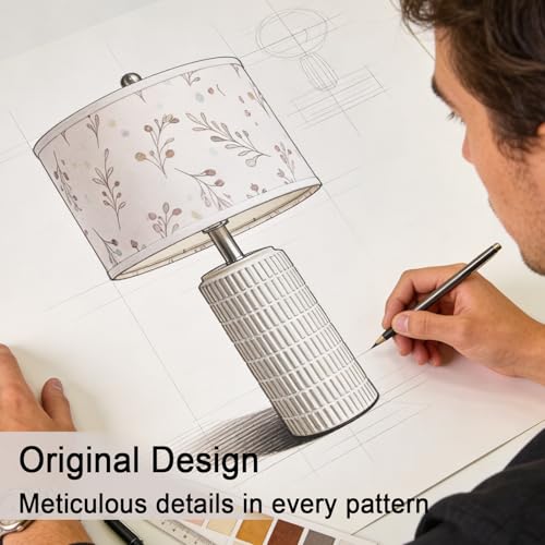 23'' Table Lamp with Flower Lampshade for Night Stands