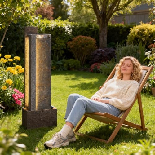 43H Modern Outdoor Water Fountain with LED Light