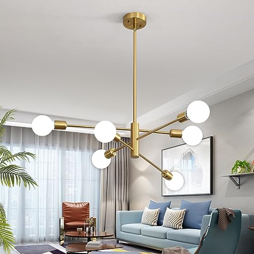 Chandeliers for Dining Room Gold 6Light Modern Kitchen Chandelier