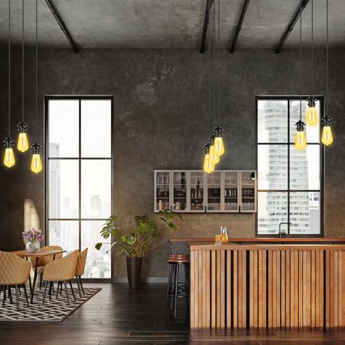 12 Pack Industrial Mini Pendant Light Kit Bulk (12 Count)