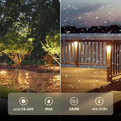 12 Pack 5CCT 3.74inch Low Voltage LED Deck Lights (12 Count)