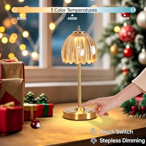 Set of 2 Tulip Table Lamp with 5000mAh Battery & Touch Control (2 Count)