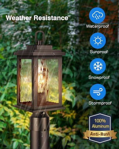 Oil Rubbed Bronze Dusk to Dawn Outdoor Post Lights 2 Pack (2 Count)