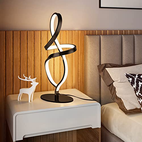 Modern Small Table Lamp with LED Spiral Design