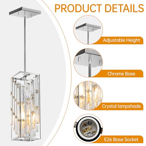 Chrome Pendant Lights Kitchen Island 3 Pack