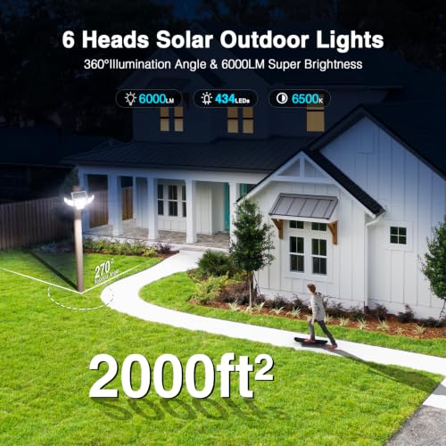 6000LM Solar Lights Outdoor (4 Count)