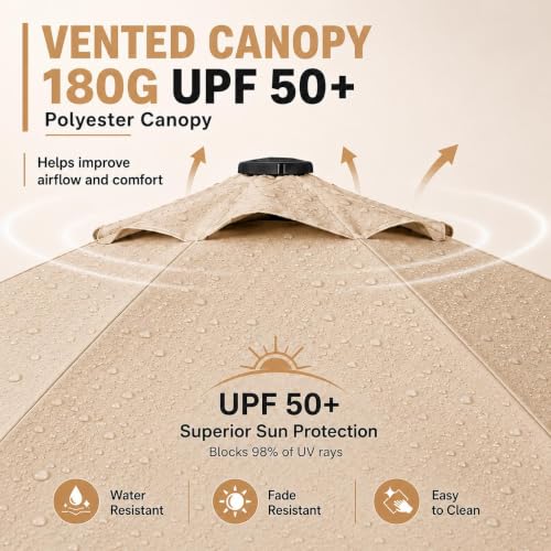 9FT Solar Patio Umbrella w