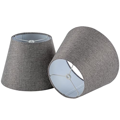 Set of 2 Medium Gray Spider Fitter Replacement Lamp Shades for Table Lamps (2 Count)