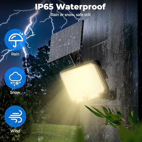 318 LED Solar Motion Lights Outdoor Waterproof with 16.4 FT Cable