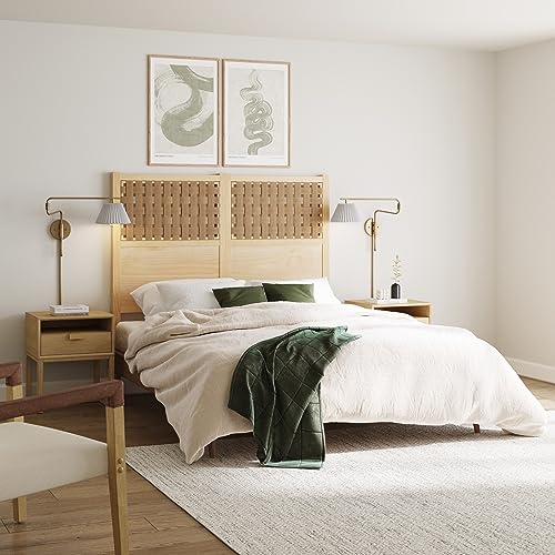 Kai Modern Wall Mounted Plugin Bedside Reading Lamp with Pleated Shade