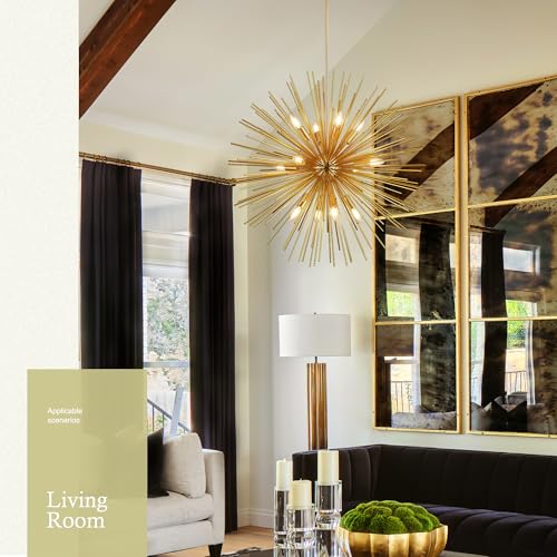 31.5" Gold Sputnik Chandelier 12
