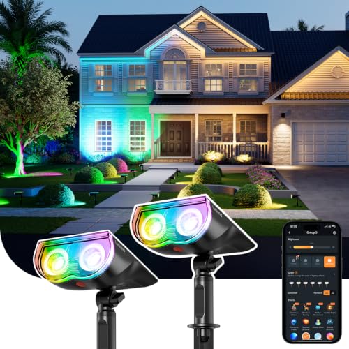 Smart Solar Spot Lights Outdoor SL5C (2 Count)