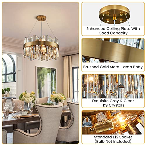 12 Light Modern Crystal Chandelier Luxury Gold 2