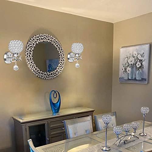 Silver Crystal Sconces