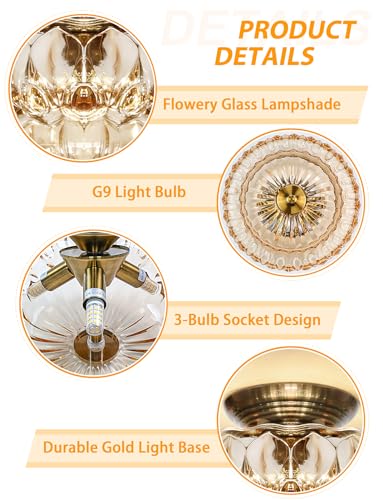 11" 3 Bulb Bright Semi Flush Mount Ceiling Light