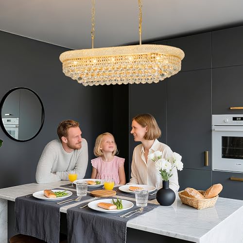 Gold Crystal Chandeliers for Dining Room