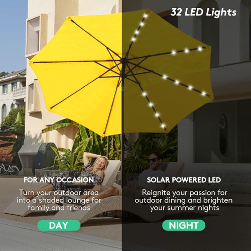 9' Patio Umbrella with Solar Lights